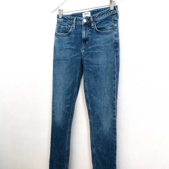 NEW! AGOLDE Devon Low Rise Denim Jeans Prophecy Blue SZ 24 - Picture 12 of 16